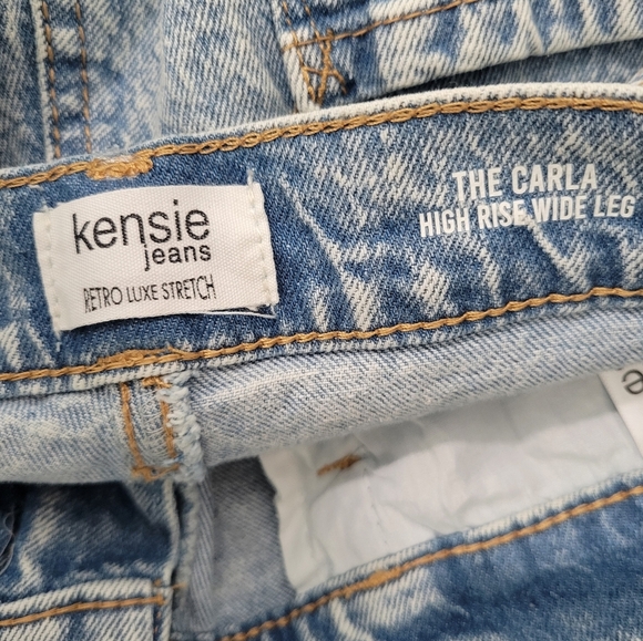 Kensie Jeans For Women's The Carla Hi-Rese Wide Leg Light Blu Braided Belt Sz 12 - Picture 5 of 16